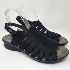 Mephisto Praline Air-Relax Sandal EU40/US10 Black Nubuck Leather Strappy Shoes